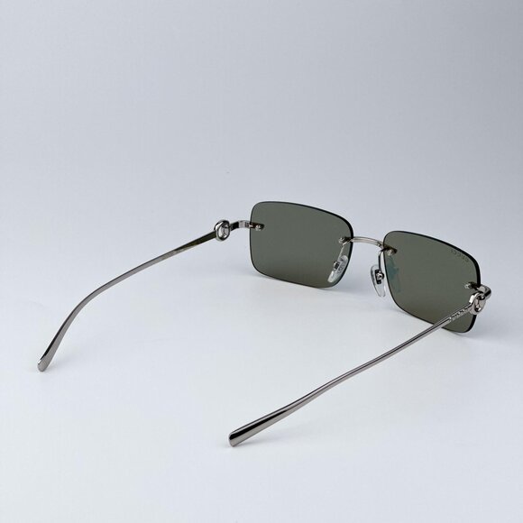 Gucci GG1703S 002 Men BRAND NEW Sunglasses Silver Green Mirror Rectangle - Picture 4 of 14